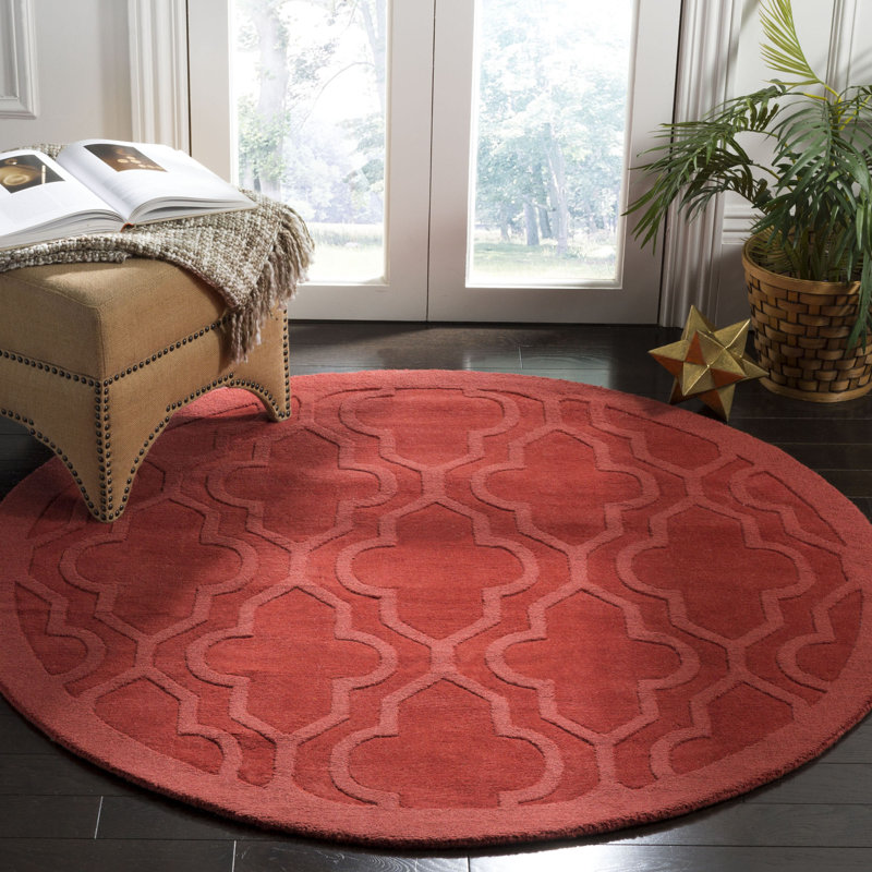 Impressions Hand Loomed Wool Geometric Rug, Round 5'