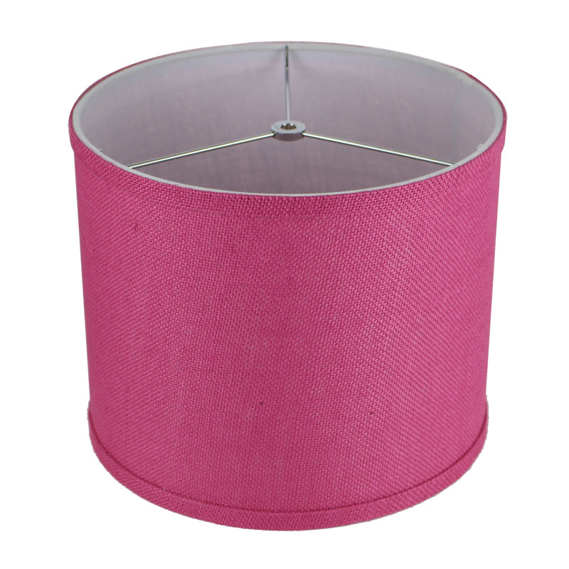 Ganya Burlap Drum Lamp Shade, Fuchsia, 10" H x 12" W x 12" D