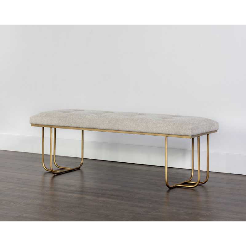 Polyester Blend Upholstered Bench