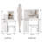 29.2" Small Size Left Bedside Cabinet Vanity Table + Cushioned Stool, 2 AC+2 USB Power Station, Hair dryer bracket, Extra Large Touch Control Sliding LED Mirror, Tri-color Switching, Brightness Adjust-233085435