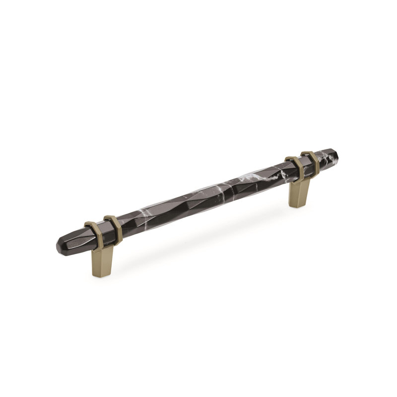 Poignée barre Carrione, Noir de marbre / champagne doré, 6 5/16"
