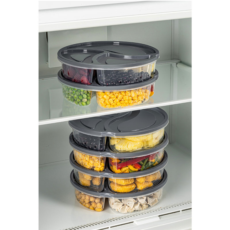Ensemble de boîte de rangement durable (6 pièces), couleur anthracite, 8,3 x 8,3 x 2,0 pouces | 100% plastique sans BPA, va au lave-vaisselle | Idéal pour organiser les fournitures de maison, de bureau et d'artisanat, ce qui permet d'économiser de l'espace