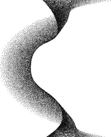 A black and white dotted swirl

Description automatically generated