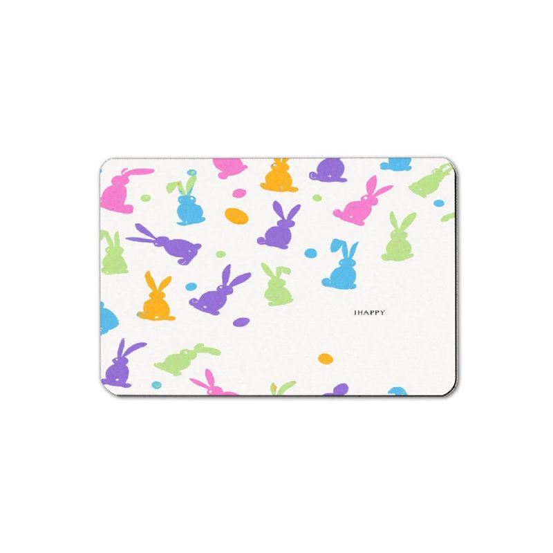 Tapis de bain coloré à motif de lapin de Pâques, 16 x 24 po