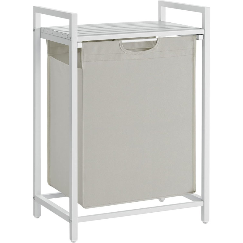 MDF, Steel, Oxford Fabric Laundry Cart, White