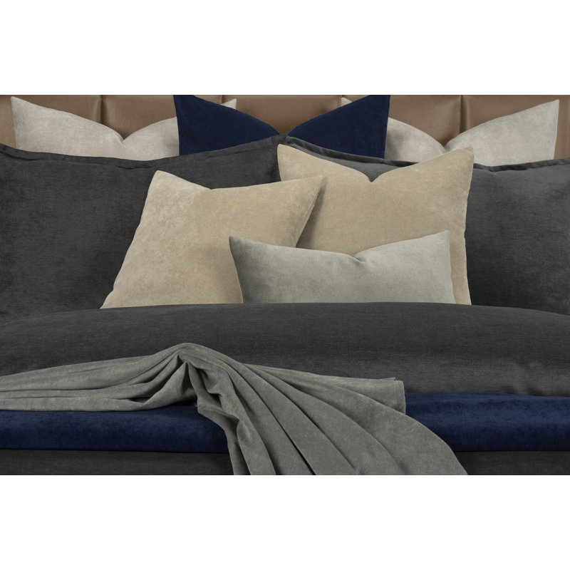 Mixology Velvet Bed Cap Comforter Set with Sewn Corners, Iron, California King