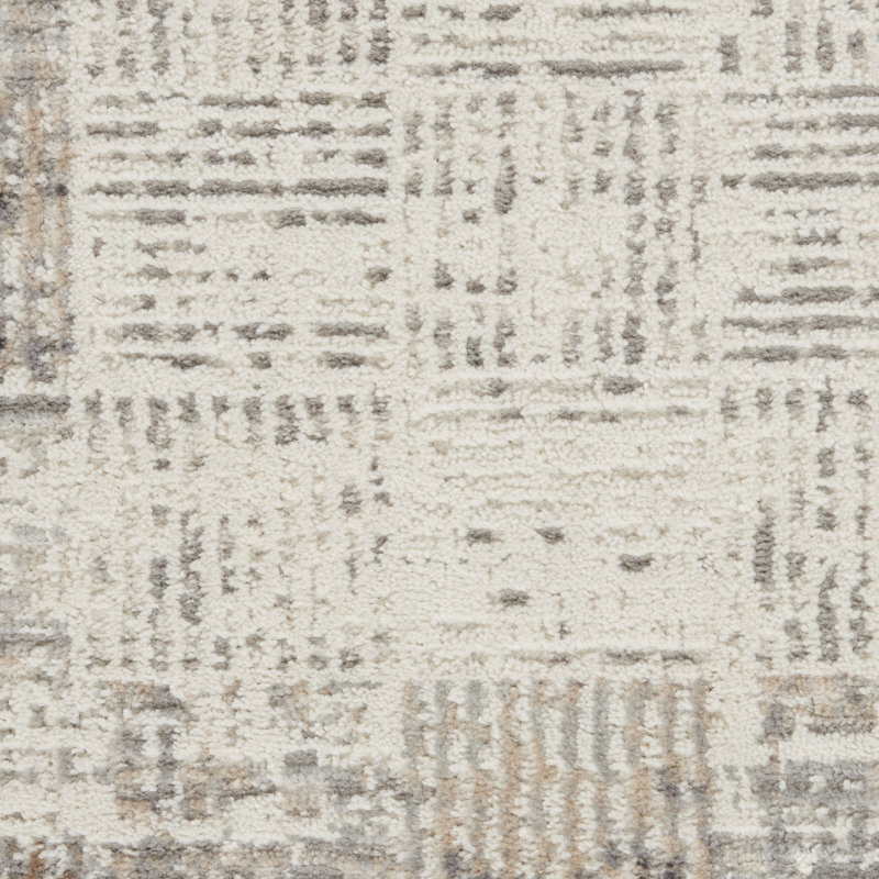 Tapis gris / ivoire Adriao, Tapis de couloir 2 pi 2 po x 16 pi