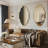 Set of 2 Shaped Wall Mirrors – Unique Lines to Enhance Space Beauty, Ideal for Living Room, Bedroom, Hallway & Dressing Room-98127004-98127005