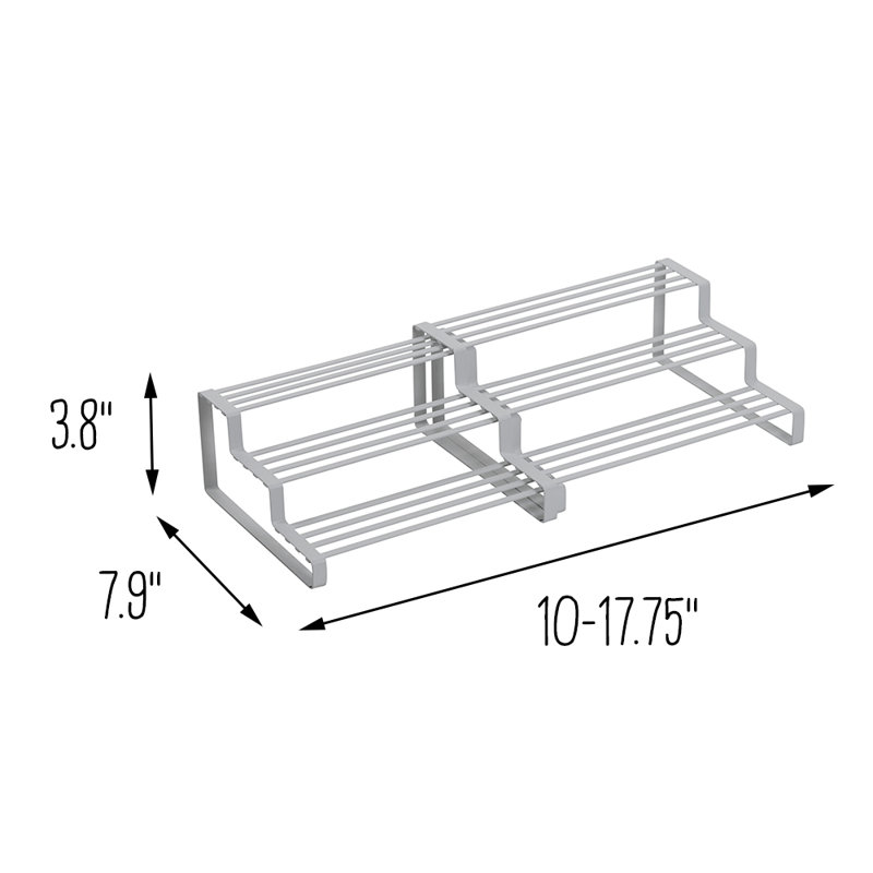 Spice Rack with Adjustable Racks, White