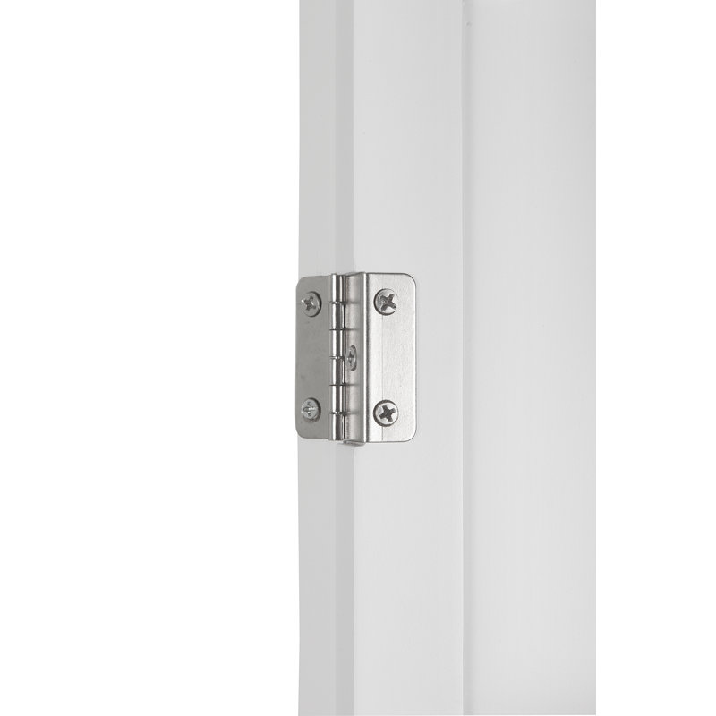 Benicio Freestanding Linen Accent Tower Cabinet with Faux Louvred Doors and Adjustable Shelf, White