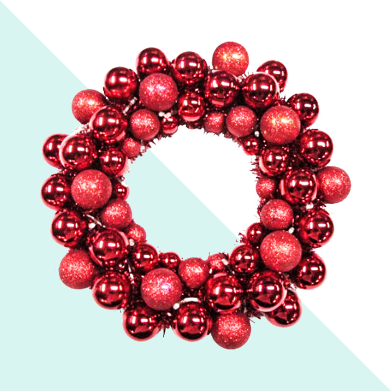 Couronne lumineuse en plastique 17 po, Rouge