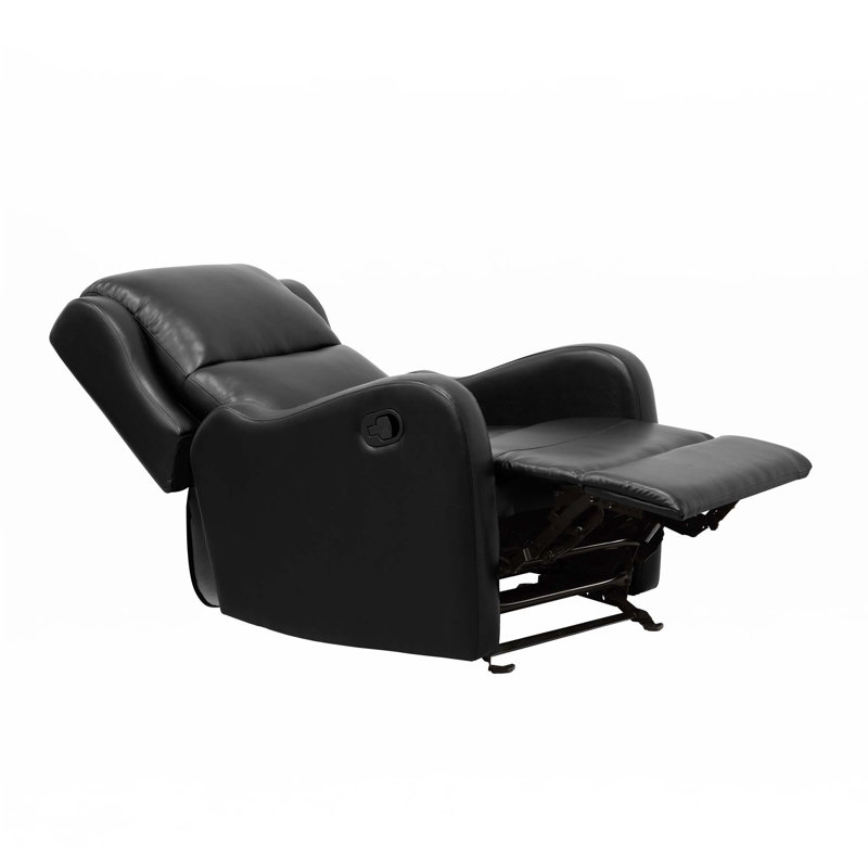 Fauteuil inclinable et oscillant en similicuir, Noir