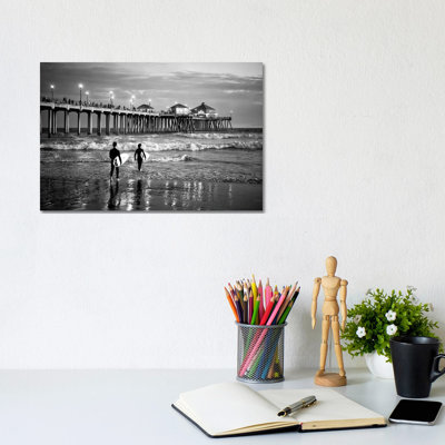 Huntington Beach Surf City by Philippe Hugonnard - Wrapped Canvas Print