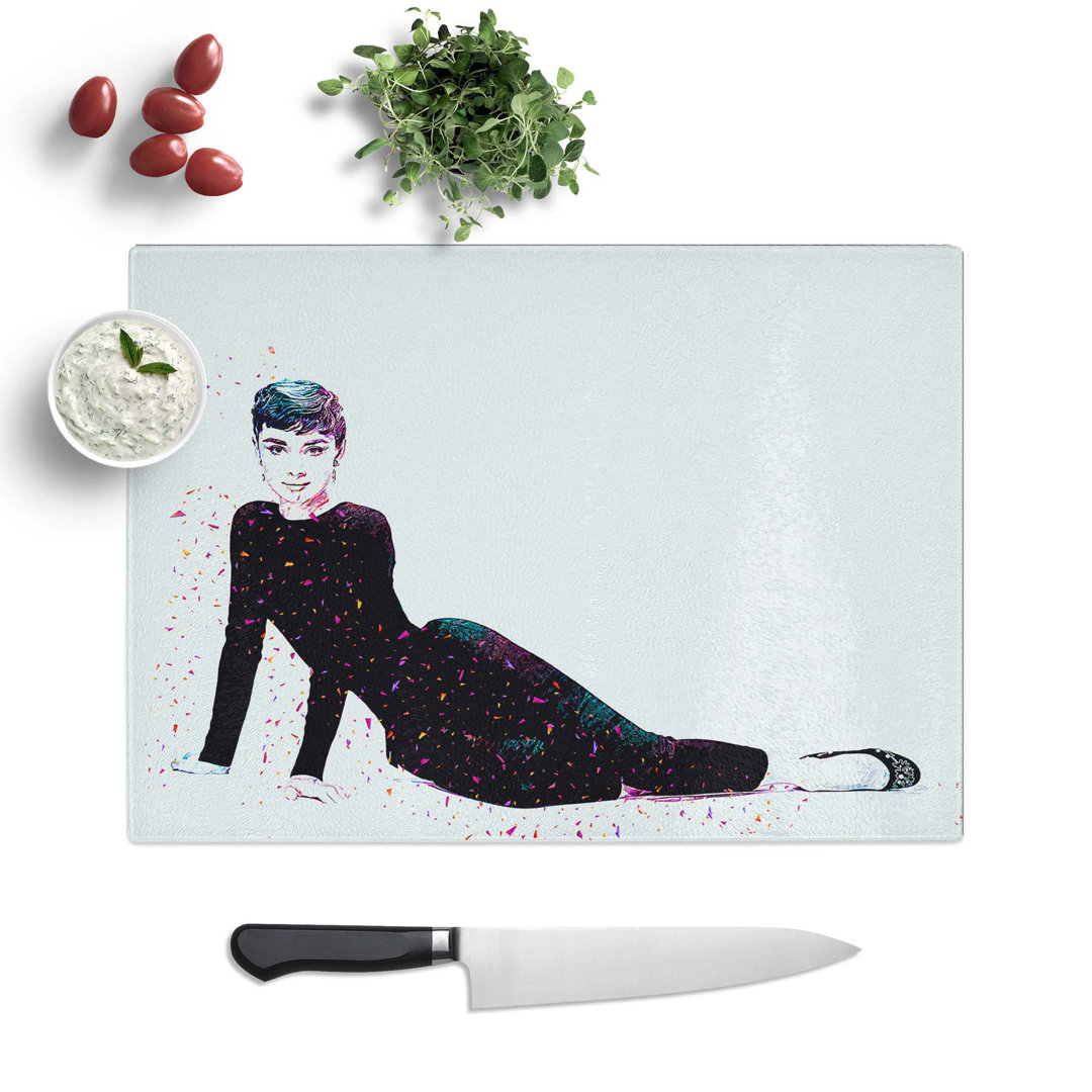 Tempered Glass Audrey Hepburn Chopping Board