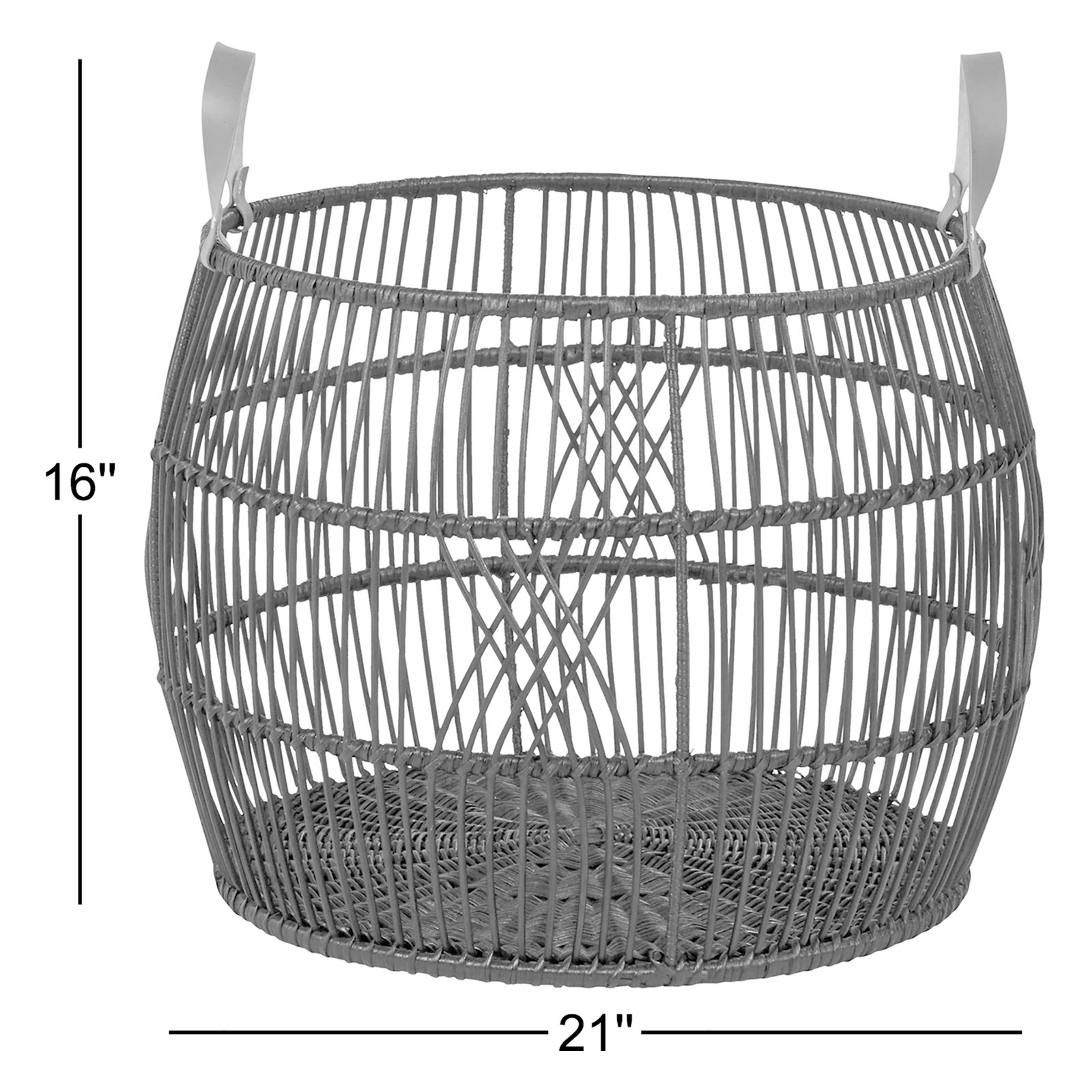 Sumatra Rattan Floor Storage Basket, Natural, 16" H x 21" W x 21" D