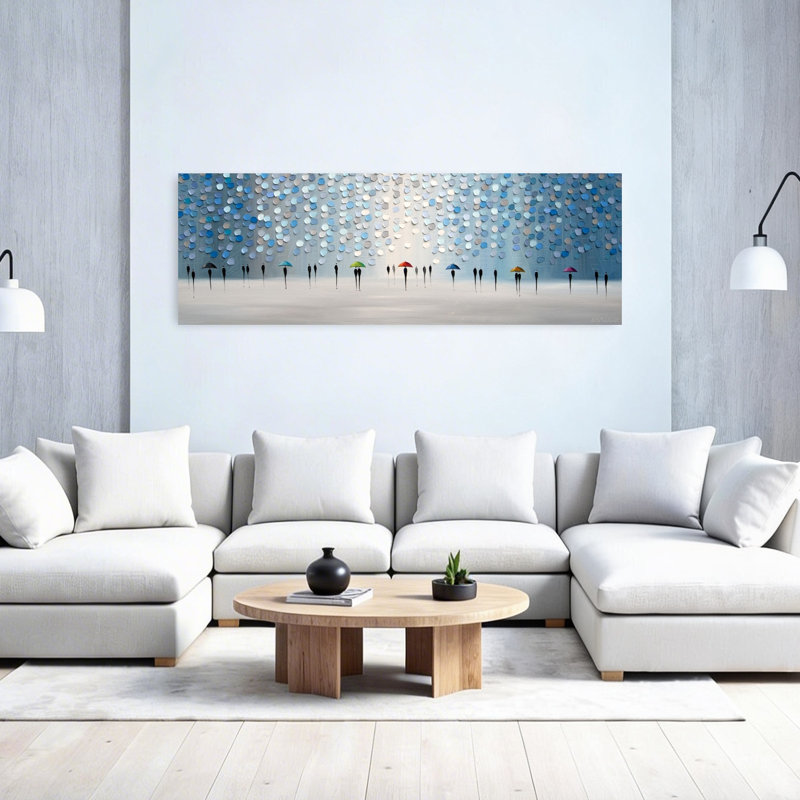 Rainy Day Umbrellas by Ekaterina Ermilkina - Wrapped Canvas Panoramic Print, 152.4 cm H x 50.8 cm W