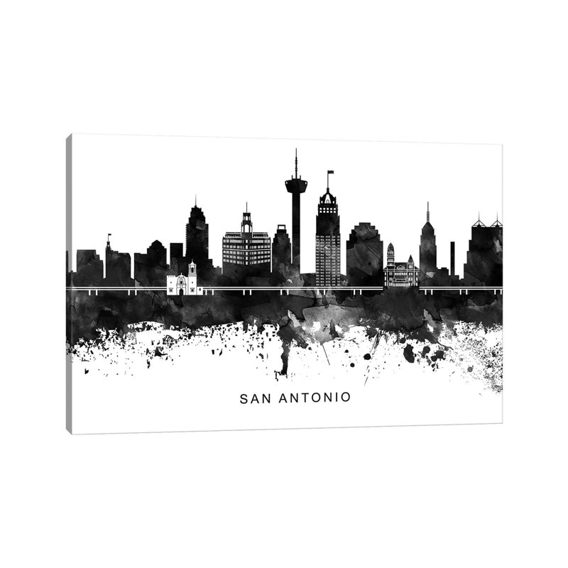 San Antonio Skyline by WallDecorAddict - Wrapped Canvas Print, 101.6 cm H x 66.04 cm W