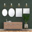 Miroir de salle de bain moderne avec cadre et cadre mural moderne | Miroir décoratif biseauté pour chambre à coucher, vestibule, salon | Mont paysage ou portrait-23553482-23553485