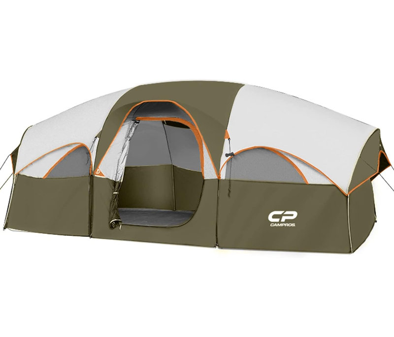 8 Person Tent, Brown/White