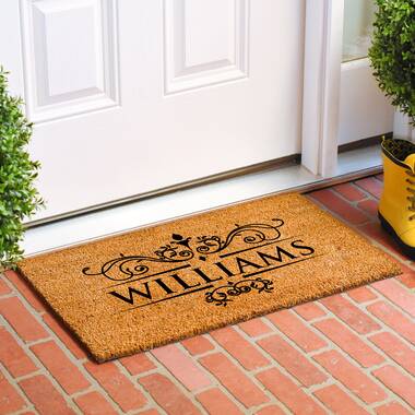 Gabrien Non-Slip Outdoor Door Mat Red Barrel Studio Customize: Yes, Mat Size: 0.38 H x 36 W x 24 D, Color: Tan