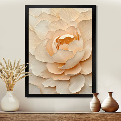 Blush Of Dawn Beige Peony II - Peony Canvas Print