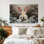  Printemps, impression de lapin de Pâques au printemps, décoration murale de lapin de Pâques au printemps, décorations murales de fleurs de lapin et de printemps, impressions de Pâques pour le salon, la chambre à coucher, la chambre d'enfant, la chambre de bébé prête à être suspendue 20 po x 30 po-1446400069