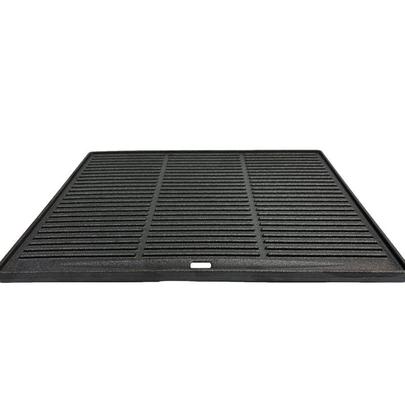 Gril carré réversible en fonte 45,7 x 35,6 cm - Fiable, plat et irrégulier, répartition uniforme de la chaleur, facile à nettoyer, plaque de cuisson réversible 45,7 x 35,6 cm, sécuritaire, idéale pour les steaks.