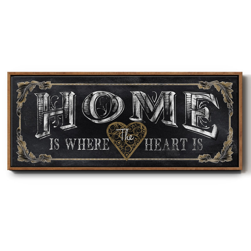 Home- Framed Canvas, 8" H x 20" W