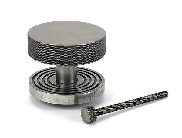 Brompton Single Dummy Door Knob , Pewter Patina