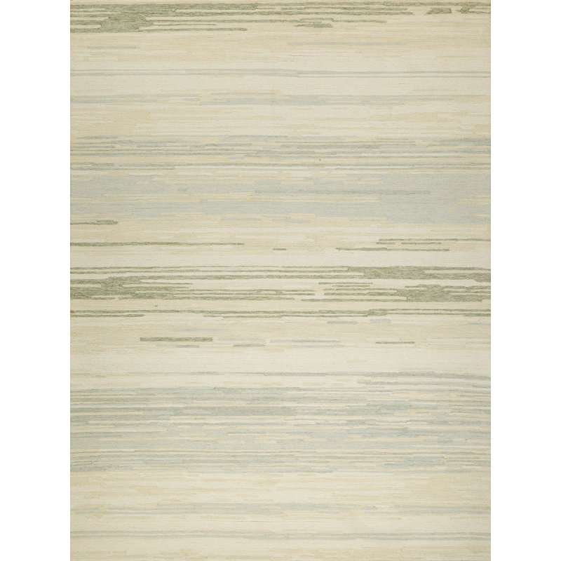 Acacia Hand Tufted New Zealand Wool Green/Ivory Area Rug, 8'X10'