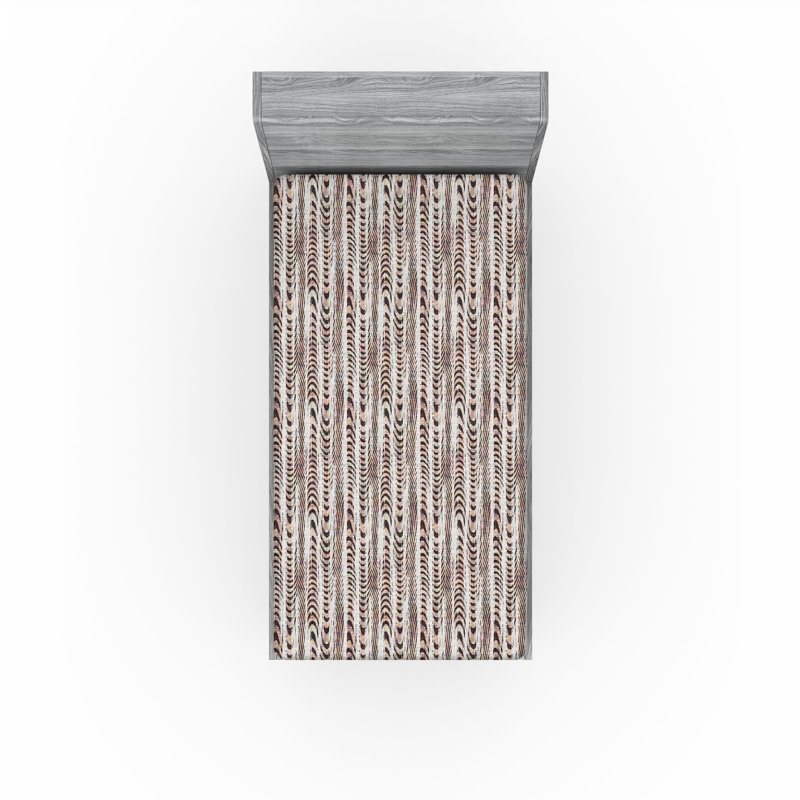 Drap-housse Ambesonne, Brun, taupe chaud / abstrait, Drap-housse simple TG