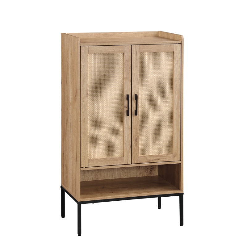 Range-chaussures avec portes en rotin