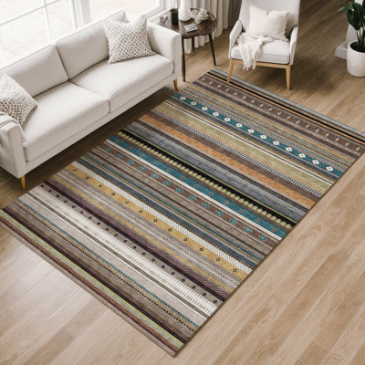 Premium Machine Washable Mayfield  Striped Rug
