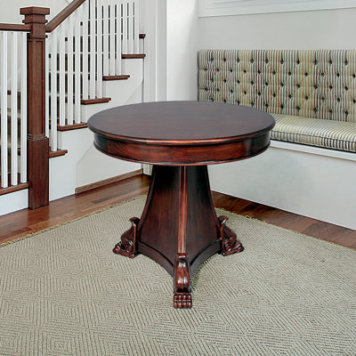 Table de bout à piédestal en bois massif Lafayette Gueridon