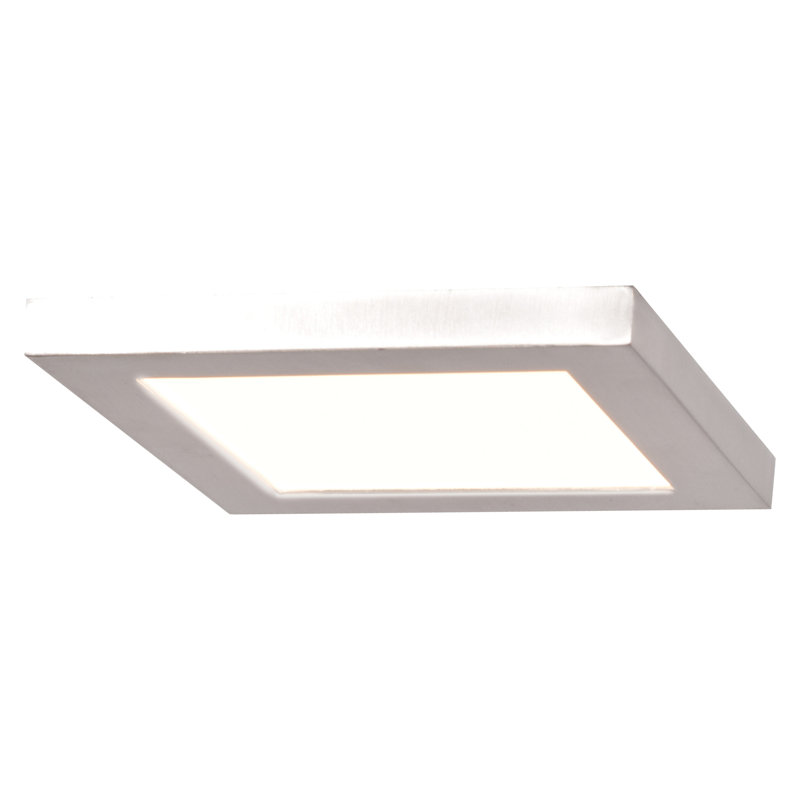 Plafonnier encastré à DEL Skiljo, H 0,5 po x l 5,5 po x P 5,5 po, Acier brossé