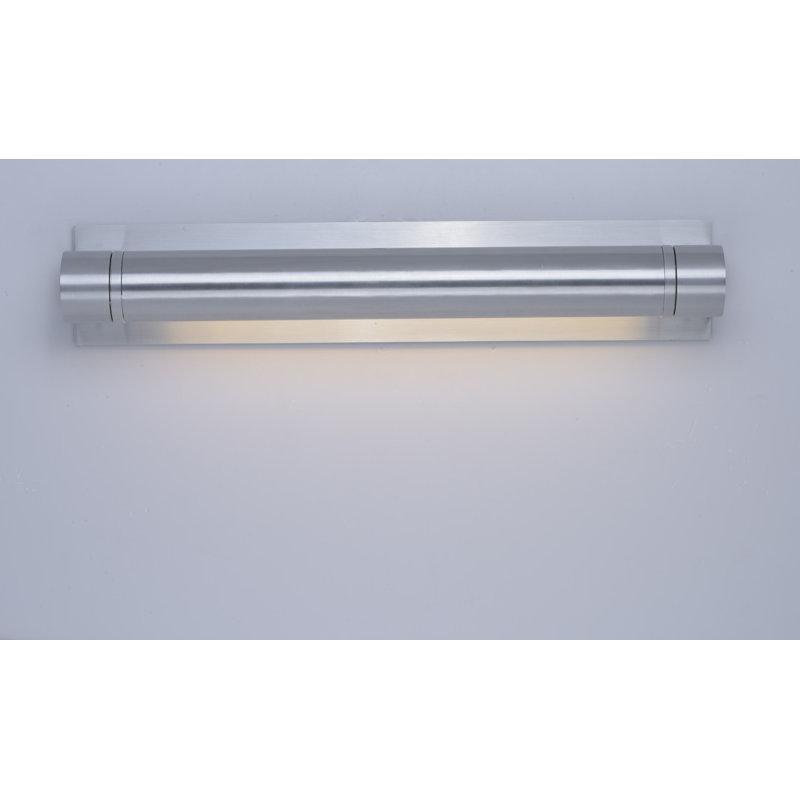 Azral LED Flush Mounted Sconce, Satin Aluminum