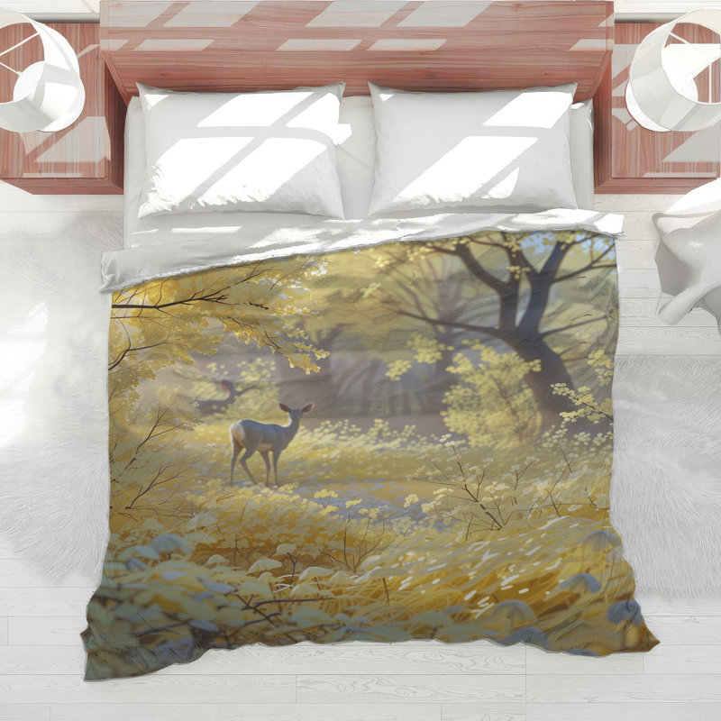 Édredon Yellow Forest Deer, Lit simple