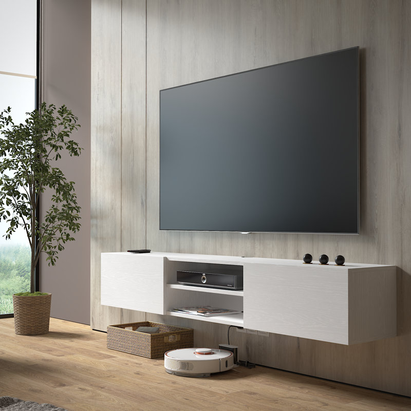 Meuble télé flottant 71 po Ada, Blanc