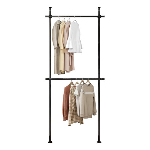 Rebrilliant Amlcar 2-Tier Metal Adjustable Clothes Rack & Reviews | Wayfair