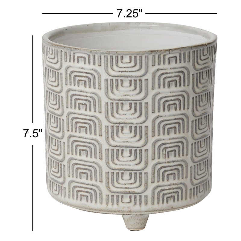 Pot à fleurs en céramique Harissa, H 7,5 po x l 7,25 po x P 7,25 po