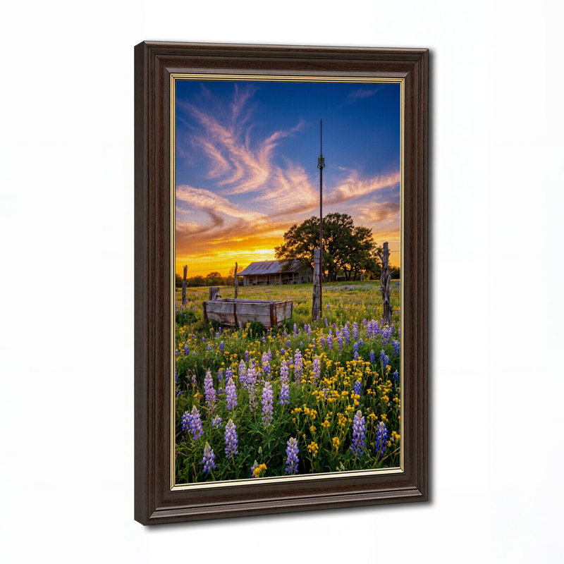 Art mural sur toile mauve et jaune, H 24 po x l 16 po