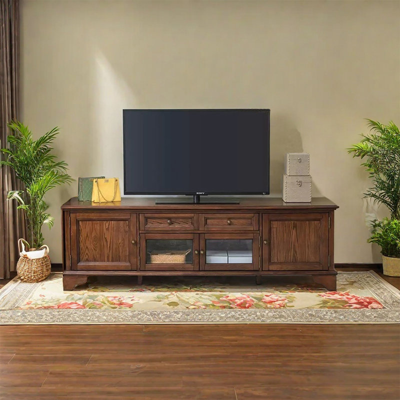 Grand meuble télé de rangement de style américain, 82.68"
