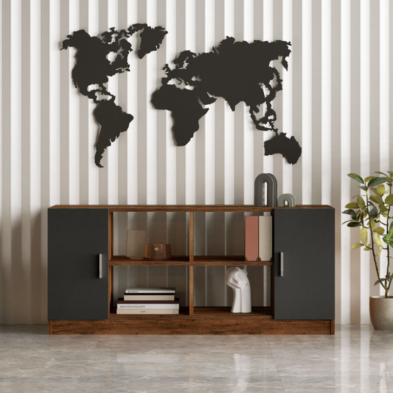 Bural 5 Piece Writing Desk Office Set, Baroque Anthracite