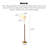 Medieval-style metal and fabric wooden floor lamp