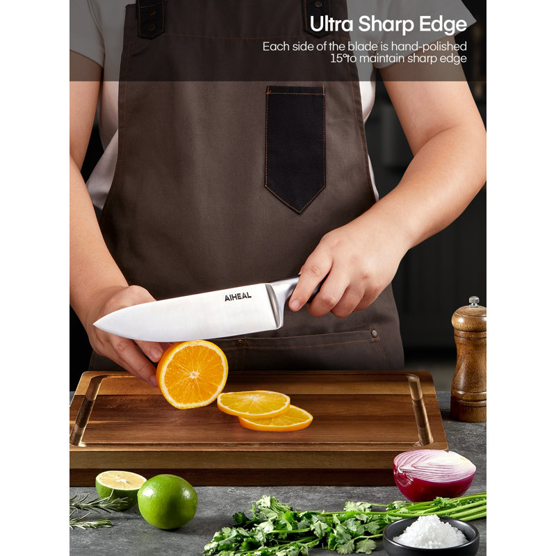 Aiheal Aiheal 17PCS Knife Set with Acrylic Knife Stand, Sharp Knife Set Stainless Steel in One-Piece Design
