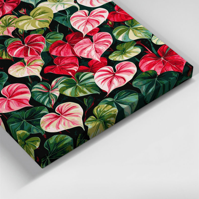 "Watercolor Botanical 46", art mural sur toile verte, 11" H x 14" W