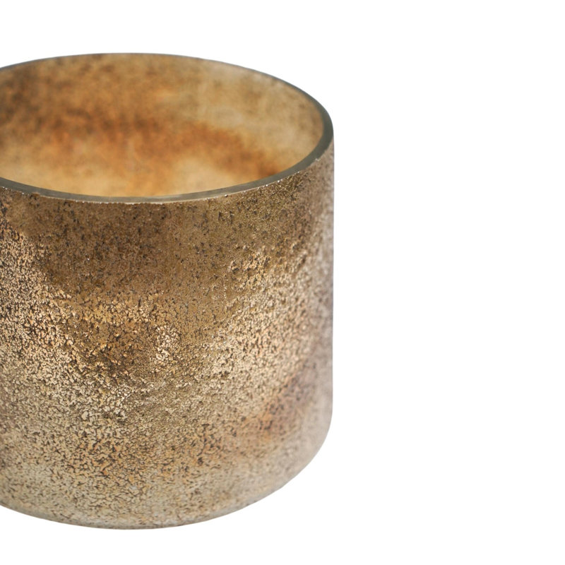Opulent Metallic Planter Handmade Glass Plant Pot, Gold
