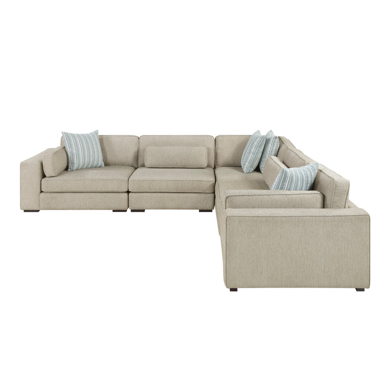 Geweldig Pewter 5-Piece Sectional, 33" H x 136" W x 136" D