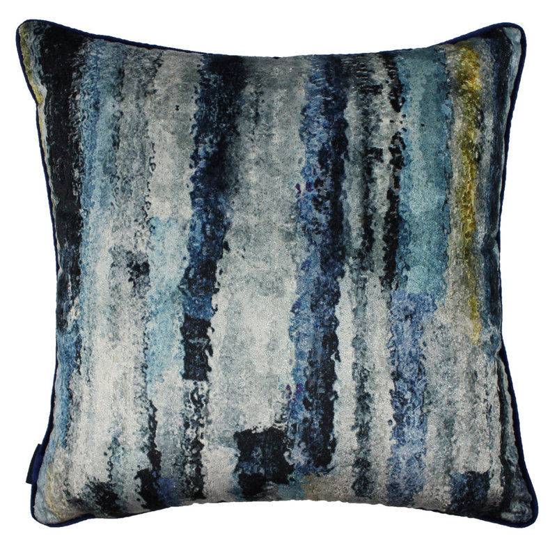 Mccraw Striped Square Scatter Cushion Cushion Cover, 30cm H x 50cm W x 1cm D, Navy Blue