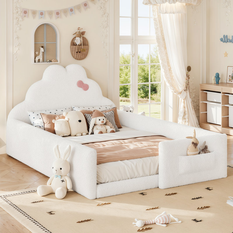 Lit pour enfant rembourré TeddyNest, Full, Blanc